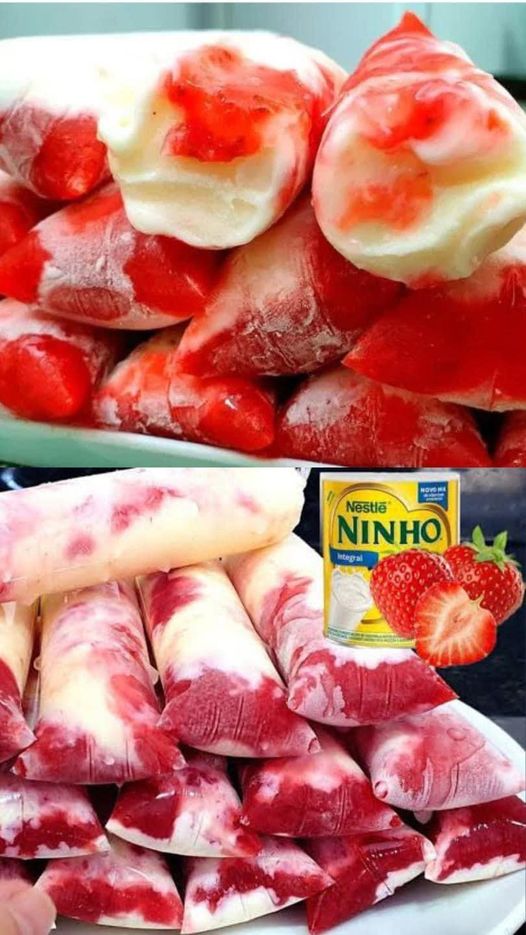 Desfrute do Refrescante Geladinho de Ninho com Morango