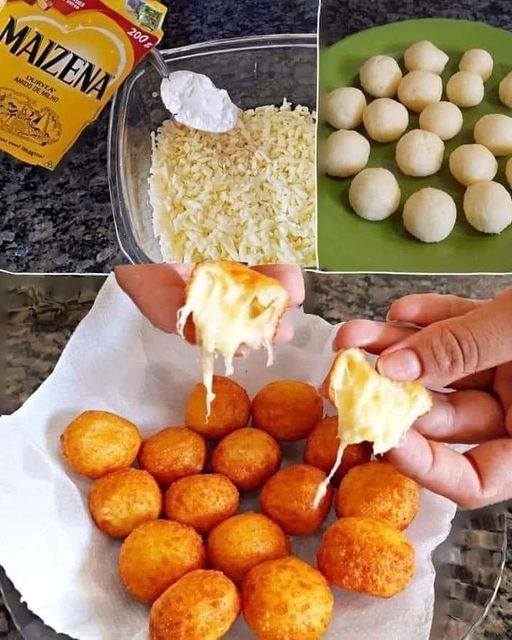 Bolinhas de Queijo com 3 ingredientes