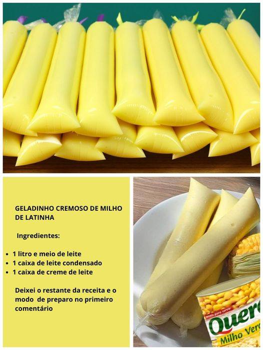 Geladinho Cremoso de Milho Verde