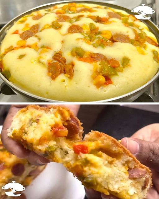 Torta salgada cremosa com massa de maisena